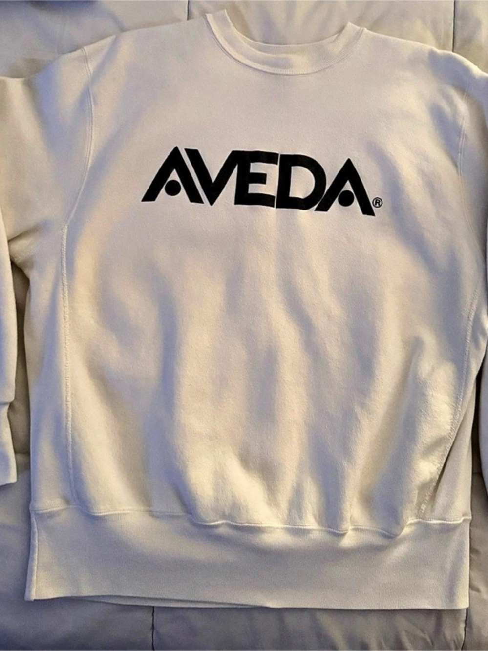 Vintage AVEDA MVP Pro Weave Crewneck Sweatshirt White XL Made in USA